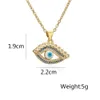 S3578 Copper 18K Gold Gold Plaid Zirkoon Email Turks Blue Eye Pendant ketting voor vrouwen Evil Eyes Choker Kettingen