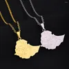 Pendant Necklaces Fashion African Country Map Necklace For Women Men Ethiopia Cities 18k Gold Plated Stainless Steel Jewellery