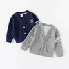 Sweats à capuche printemps et automne pull pour enfants pour garçons vêtements coton Patchwork tricot pour enfants pulls de Sport décontractés 2-6 ans 231115