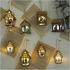 Christmas Decorations 1Pc for Tree LED Light Wood House Cute Hanging Ornaments Holiday Home Decor 231115