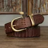 Belts 2.8CM Real Genuine Leather Belt Female Natural Cowskin Fashion Quality Solid Copper Buckle Pattern Designer Women Belt For Jeans Q231115