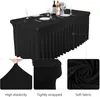 Nappe de table 6ft 4ft 8ft Stretch Rectangle Nappe Spandex Jupes Longues Tables Lavables Infroissables Couvertures Équipées