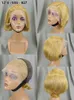 12 Colors Straight Pixie Cut Human Hair 13x4 Lace Frontal Wigs Glueless Short Bob Wig Pre Plucked With Natural Hairline