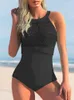 Women's Swimwear Summer Fashion Women Beach One Piece Swimsuit 2023 Lady Mesh Back Hollow Spa Plus Size Female Bikini