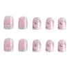 Kit per nail art French Camelia delicata con bastoncino corto ghiaccio penetrante perla polvere scintillante piastra rimovibile falsa da donna