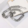 20style Designer Brand Double Necklaces Thick Chain Letter Sweater Necklace Elegant Pendant for Women Wedding Gift Jewelry Accessories