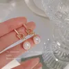 Brincos de garanhão moda pérola balançar para mulheres clássico elegante imitação de cristal longo borla requintado gota brinco jóias de casamento