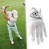 Sporthandskar Herrkvinna Golf Glove vänster hand andningsbar mjuk läder vit hand slitage ingen svett för utomhus golfutrustning golfare leveranser 231115