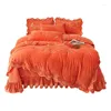 Bedding Sets AI WINSURE Embroidery Velvet Duvet Cover Set Winter Double Bed Thickened Super Soft Qulited Bedspread Drop