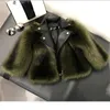 Premium Pu leder Spleißen Faux Fuchs Pelz Jacken Jungen Mantel 2023 Neue Herbst Winter Motorrad Trend Mantel Mädchen Jacke