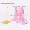 Storage Holders Racks Wire Ding Stainless Steel Scarf Display Rack Wraps Shawl Necktie Purse Handbag Stand Holder Wholesale Lx2134 Dhzkn