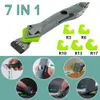 Nieuwe Siliconen Schraper Kit Smooth Remover Tool Set 7 In 1 Vloer Kalfateren Finisher Grout Kit Glaslijm Hoek Schraper set Accessoires