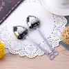 15cm Heart Shaped Tea Infuser Mesh Ball Stainless Steel Tea Strainer Herbal Locking Tea Infuser Filter Spoon Wedding Party Gift Kitchen Tool