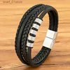 Kette Neues minimalistisches Seilarmband lti-Layer Homme Accessoires Freund Geschenk Magnetschnalle geflochtenes Wr-Lederarmband für MännerL231115