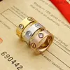 Love Ring Gold Dimond Designer Rings for Women Gift Jubileum Rostfritt stål Sier Plated Rose Fade Never 4mm 5mm 6mm Engagement