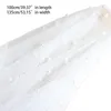 Hair Clips Wedding Bridal Veil With Comb Tulle Veils Pearl Beads Accessories For Bride 2 Tier Fingertip Length Cut Edge N2UE