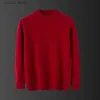 Herrenpullover 23 Herbst und Winter Neue Wollpullover Herren Rundhalspullover Mode Reine Wolle Casual Langarm Strickshirt Top Q231115