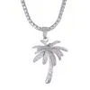 Pendant Necklaces 1 Fashion Charm Hip Hop Bling Iced Out Micro Paved CZ Palm Tree Pendants & For Men Rapper Jewelry With Tennis Chain