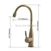 Rubinetti per lavabo da bagno Rubinetto / Cucina 360 Beccuccio girevole Montato sul ponte Vaso monoforo Miscelatori classici in ottone antico Wnf004