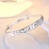 Chain 999 Sterling Silver Original romantic Gypsophila star Bangles for women bracelets fashion party wedding accessories jewelryL231115