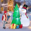 装飾的なオブジェクト置物のコストウェイ6フィートの背の高いインフレータブルスノーマンとツリーセットクリスマス装飾W LEDライト231115