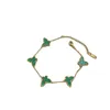 Design classique double face papillon trèfle bracelet à breloques bijoux pour femme cadeau