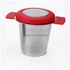 Tea Strainers Stainless Steel Reusable Infuser Basket Fine Mesh Strainer With Handles Lid Coffee Filters Lx5212 Drop Delivery Home G Dhjvr