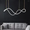 Kronleuchter Nordic Simple Long Line Note Pendelleuchten Art Creative Designer Hängelampen Pendelleuchte Lampen Kristall-Kronleuchter