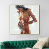 Retrato abstracto de mujer desnuda, pintura al óleo sobre lienzo, carteles e impresiones, imagen artística de pared para sala de estar, decoración del hogar, sin marco