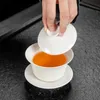 TeAware Setleri Seramik Gaiwan Jingdezhen Çin Kungfu Üç yetenek seti kase büyük fincan tabağı seti ev çay üreticisi tören hediyesi 230414