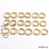 Hoop örhängen 5pairs Women's Round Retro Hoops Earring Gold Color Zircon Small Ear Ring Vintage Kvinnliga tillbehör