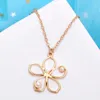 Hänge halsband Ocean Starfish Seashell Metal Imitation Pearl Leaf Charm Necklace For Women Bohemian Beach Party Chain Jewelry