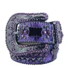 Hommes Designer Bb Ceinture Ceintures en cuir de luxe Street Hip Hop Européen Bling Strass Boucle Cintura Creative Dames Ceintures de luxe plaqué argent matériel PJ003 B23