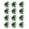 Fleurs décoratives 24 pièces pin pics de noël branches arbre artificiel fausse guirlande tiges de noël décor de verdure choisir brindilles de couronne d'artisanat vert