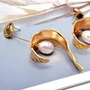 Baumeln Sie Ohrringe Großhandel Simulierte Perle Gold Farbe Metall Langer Tropfen Hochwertige Schmuck Accessoires Für Frauen Mode Bijoux