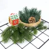 장식용 꽃 10/20pcs 인공 소나무 바늘 녹색 가짜 식물 가지기 크리스마스 트리 장식 크리스마스 Xmas DIY 화환 꽃다발 선물 상자