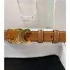 Nouveau Saijia classique arc de triomphe ceinture de pantalon polyvalente en peau de vache pour femme avec boucle en cuivre plaqué or de 2,5 cm style C simple et à la mode