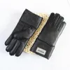 Gants à cinq doigts hiver épaissi gants de fourrure en peau de mouton pour enfants garçons et filles coupe-vent chaud étudiants gants en cuir résistant au froid 231115