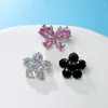 Brooches CINDY XIANG Random Style Can't Cchoose 10pcs/lot Butterfly Flower Shining Cubic Zirconia Collar Pin Fashion Small Brooch