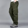 Pantalons pour hommes Coton Travail Baggy Cargo Lâche Droite Uniforme Militaire Pantalon Tactique Street Running Training Sport Pantalon de survêtement 230414