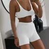 Kvinnors Sleep Lounge 2 -stycken Lounge Set Rib Knit Sexig kvinnors pyjamas Shorts Crop Top Pyjamas kostym Kvinnlig bomulls sömnkläder Hem Lingerie White Black ZLN231115