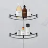 Ensemble d'accessoires de bain étagères de salle de bain étagère d'angle en verre trempé mural pour ranger le gel douche/savon-B