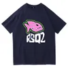 DSQ2 DSQICON2 2023メンズプリントシャツTシャツブランドブランドシンプルなストリート半袖のカジュアルクラシックファッションパーソナリティトレンド