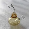 Glass Bongs Water Pipes 4.1inch Lake Green Thick Bent Neck Glass Bongs Colorful Smoking Pipe Recycler Oil Dab Rig percolator 14mm clear Bowl Joint for Smokers