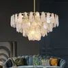 Luxury Aesthetic Glass Ceiling Chandelier Bedroom Living Room Hanging Light Restaurant French Lustre Multi Head Led Pendant Lamp