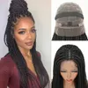 Synthetic Wigs 32" Full Lace Front Box Braided Knotless Cornrow Braids Black Frontal With Baby Hair for Women X TRESS 231115