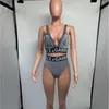 2-stycksdesigner bikini diamanter badkläder sexig plus size womens mode ärmlös västflickor simma set