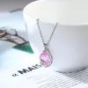 Naszyjniki wiszące prawdziwy srebrny naszyjnik z różową wodą kropla cyrkon wiszka biżuteria liść kobieta miłośnik przyjęcia