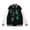 Herrenjacken Letter Embroid Black Varsity Herren Baseball HipHop Pu-Leder Ärmel Damen College Bomberjacke High Street Coat