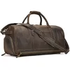 Duffel Bags Men Crazy Horse Leather Travel Sack темно -коричневый 22 -дюймовый большой винтажный коров